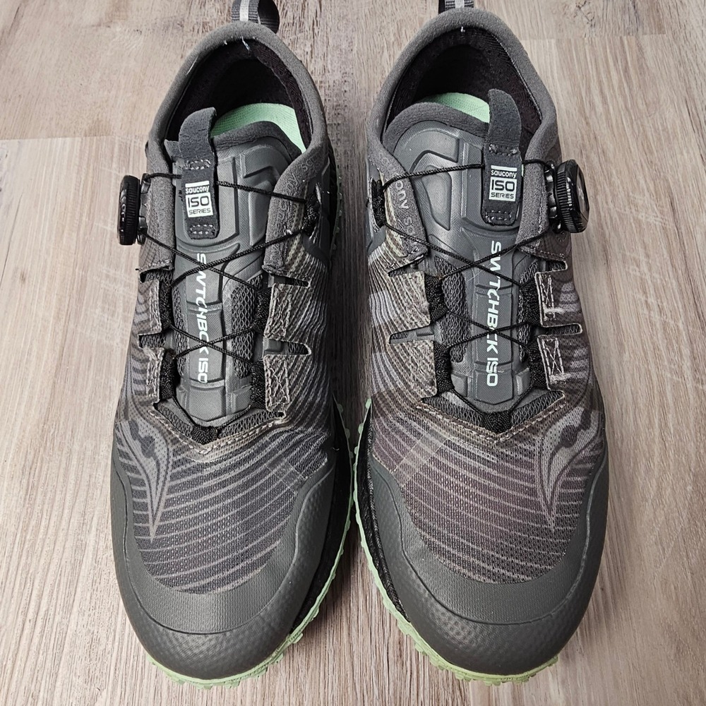 Saucony Womens BOA Lacing Trail Running Shoes 10 Gray Gorpcore Sporty S10482-1